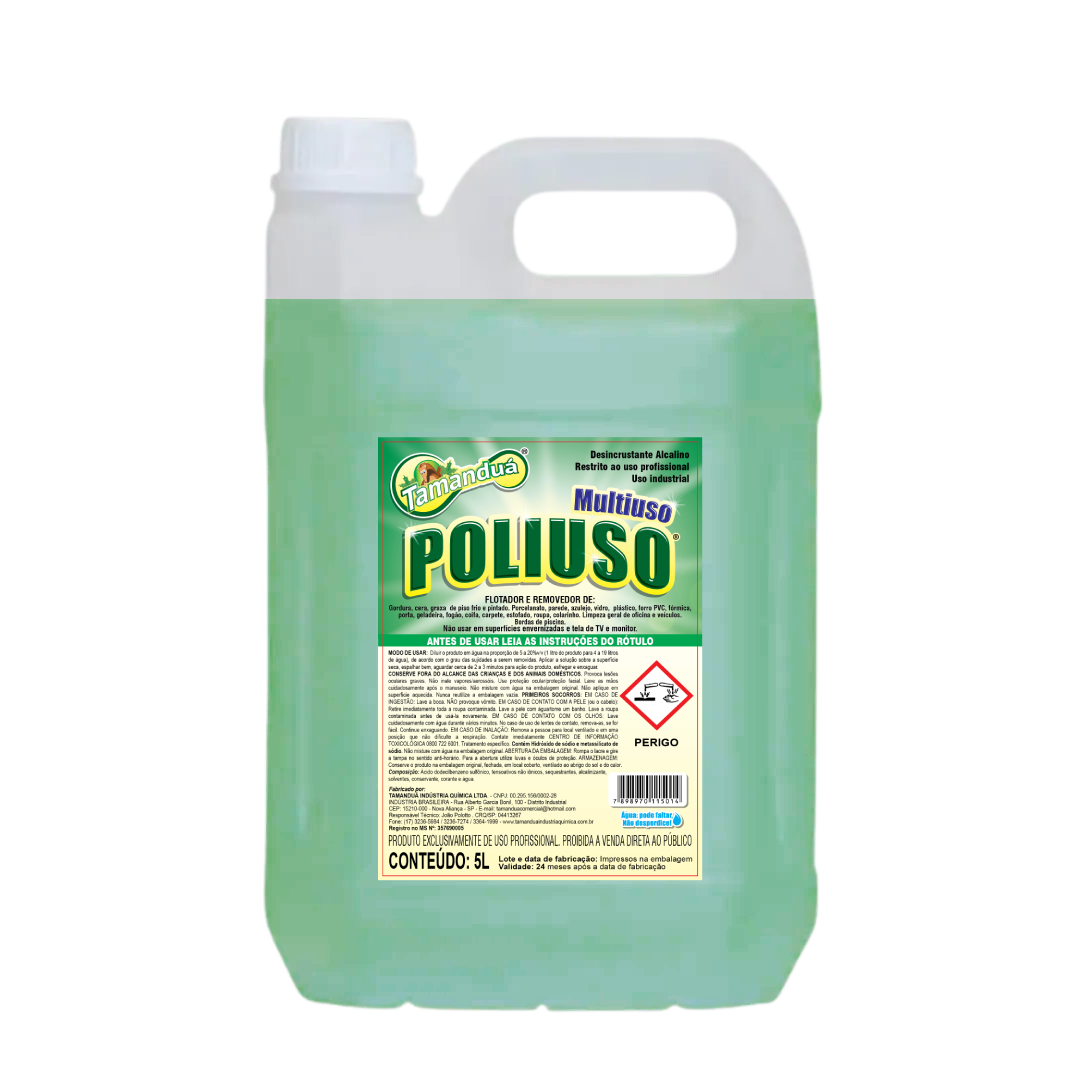 Poliuso Tamanduá Desincrustante Alcalino Multiuso 5L