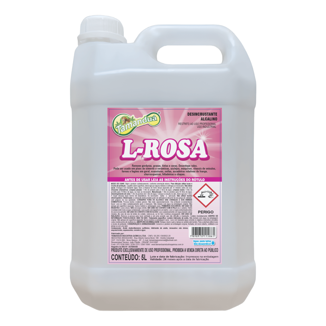 L-Rosa Tamanduá Desincrustante Alcalino Profissional 5L